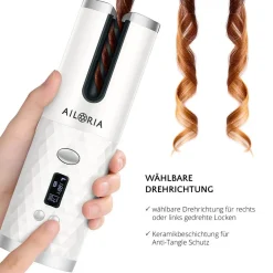Kabelloser Auto-Curler Weiß-AILORIA