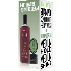 American Crew Styling-Gel & Creme|Conditioner^Holiday Duo Set 3-in-1 Tee Tree Shampoo + Forming Cream