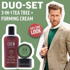 American Crew Styling-Gel & Creme|Conditioner^Holiday Duo Set 3-in-1 Tee Tree Shampoo + Forming Cream