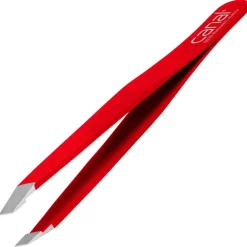 Canal Instrumente Augenbrauen|Canal Haarpinzette schräg rot rostfrei 95 mm