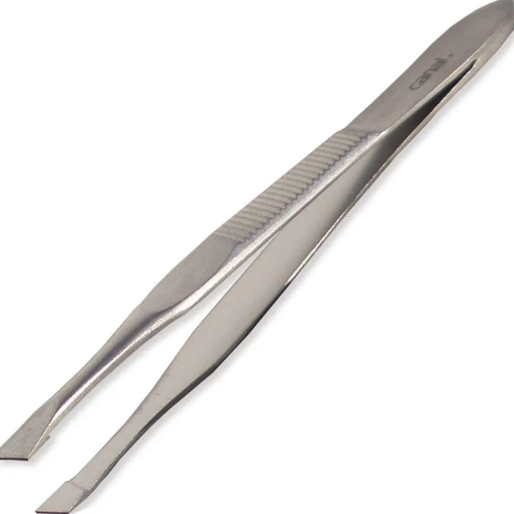Canal Instrumente Augenbrauen|Canal Haarpinzette schräg rostfrei 80 mm