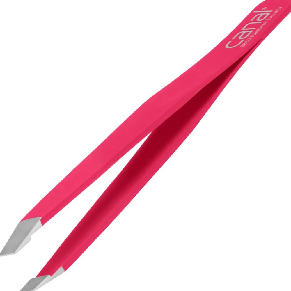Canal Haarpinzette schräg fuxia rostfrei 95 mm-Canal Instrumente Best