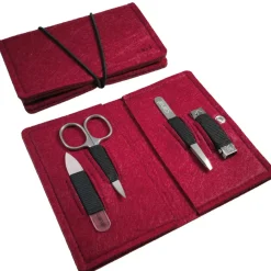 Canal Instrumente Maniküre & Pediküre^Canal Manikür-Etui aus Filz rot, 4-teilig
