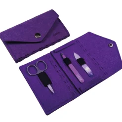 Canal Manikür-Etui aus Filz mit Druckknopf violett, 3-teilig-Canal Instrumente