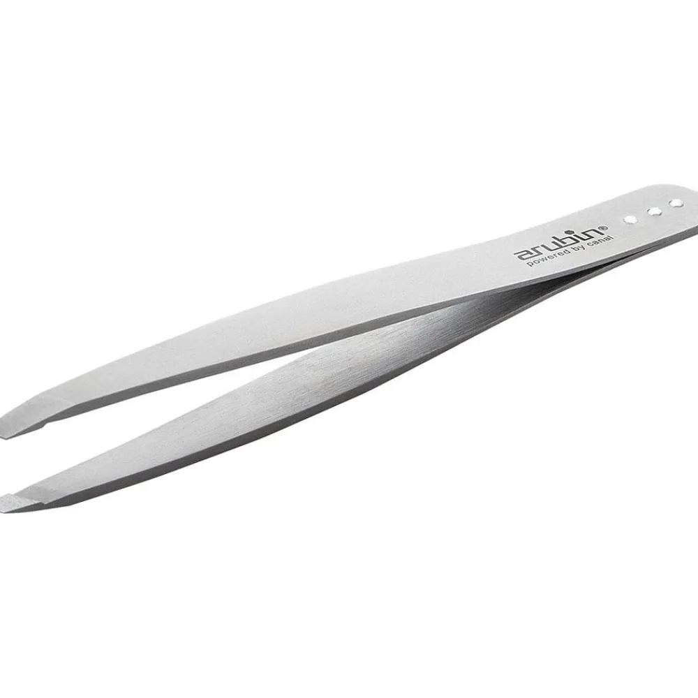 Canal Instrumente Augenbrauen^Canal Pinzette schräg mit 3 Kristallen rostfrei