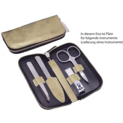 Canal Reißverschluss-Etui Leder unbestückt Gold-Canal Instrumente Best