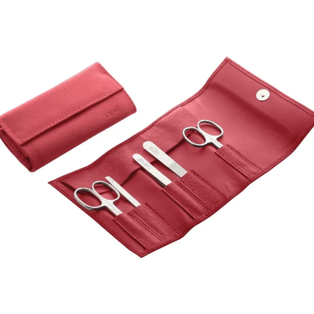 Canal Instrumente Maniküre & Pediküre|Nagelpflege|Canal Rolletui rot 5-teilig