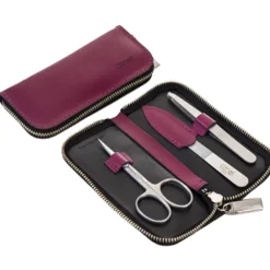 Canal Instrumente Maniküre & Pediküre^Canal RV-Etui aus Spaltleder beere, 3-teilig