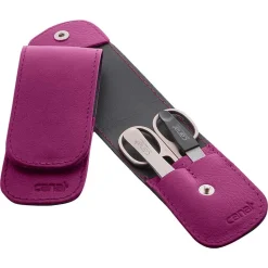 Canal Instrumente Nagelpflege^Canal Stecketui mit Druckknopf fuchsia 3-teilig