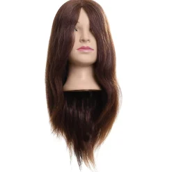 Übungskopf Lina Naturhaar-Mix braun 50 cm-Efalock Hot