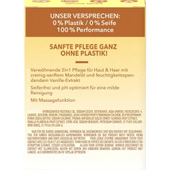 FOAMIE Hagel Nature|Körper|2in1 Festes Shampoo & Duschgel Vanille Mandelmilch