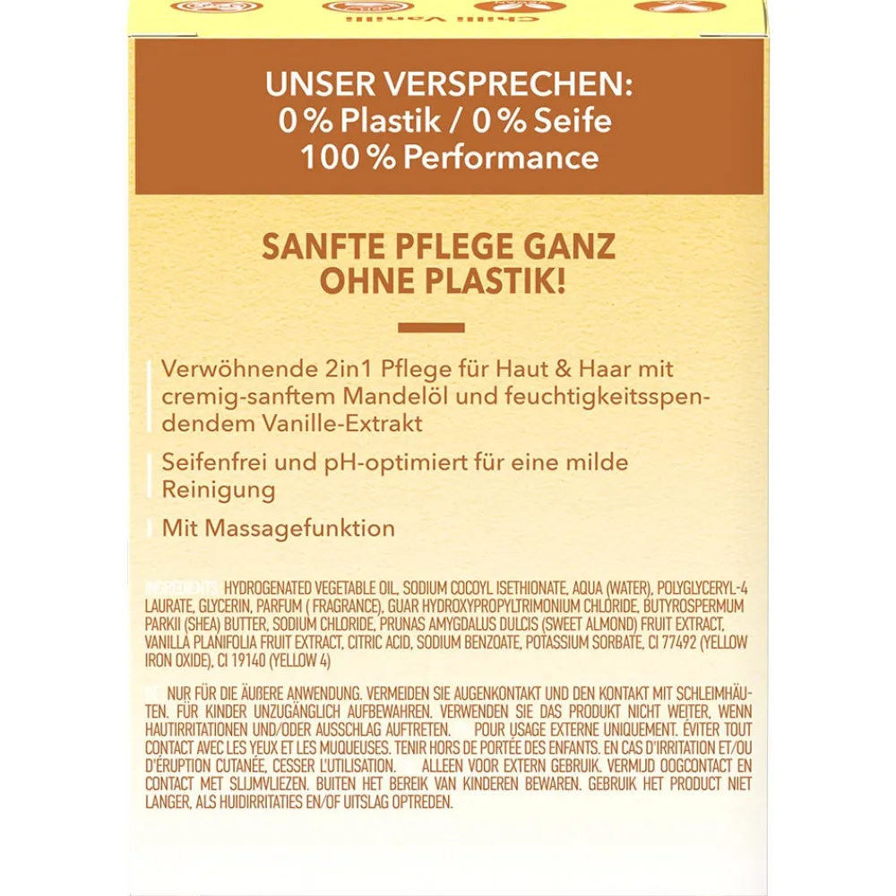 FOAMIE Hagel Nature|Körper|2in1 Festes Shampoo & Duschgel Vanille Mandelmilch