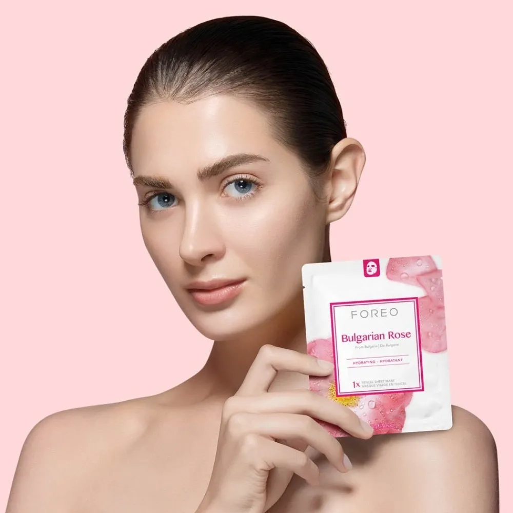 FOREO Sweden Gesicht^Farm To Face Collection Sheet Mask Bulgarian Rose 3 Stück