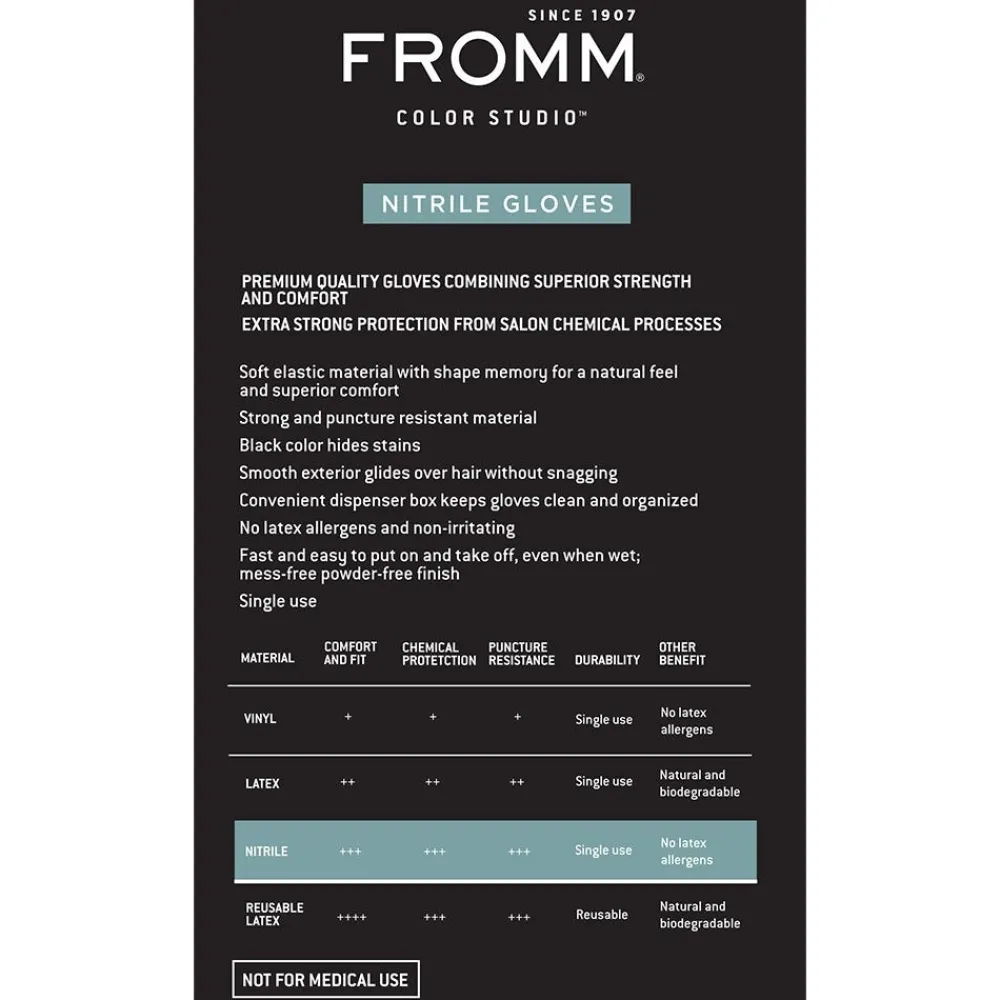Puderfreie Nitrilhandschuhe Schwarz Large 100 Stück-Fromm New