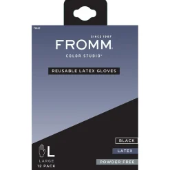 Fromm Hygiene & Desinfektion|Schwarze Latexhandschuhe Large 12-er Pack