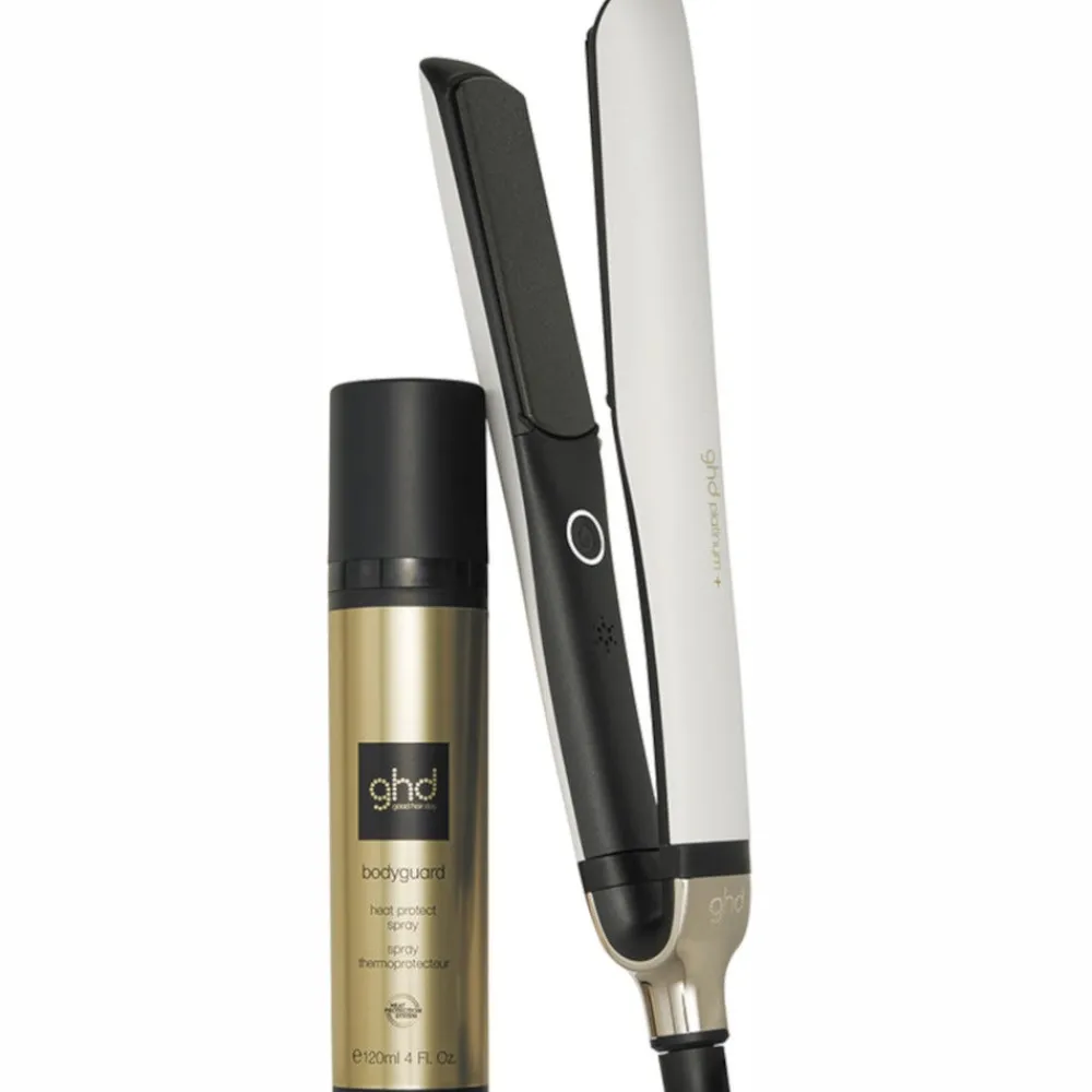 ghd Glätteisen|platinum+ Glätteisen weiß & bodyguard Hitzeschutz Pflegebundle