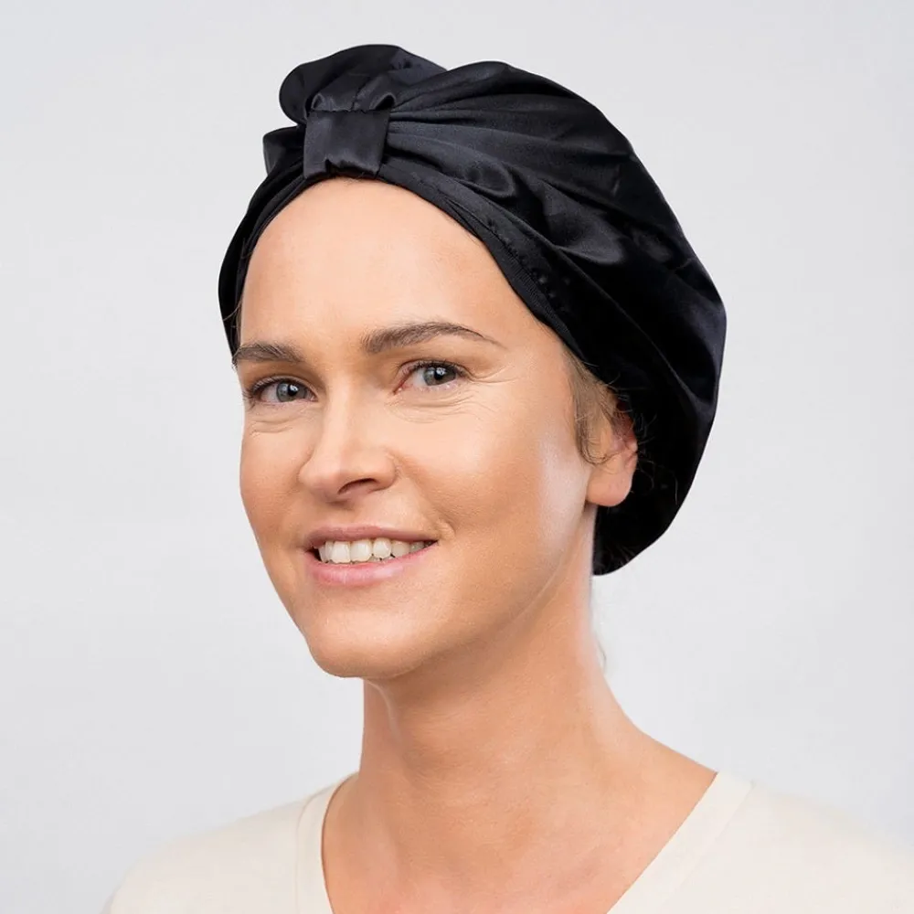 Anti-Frizz Satin Hair Bonnet - Black-GLOV Discount