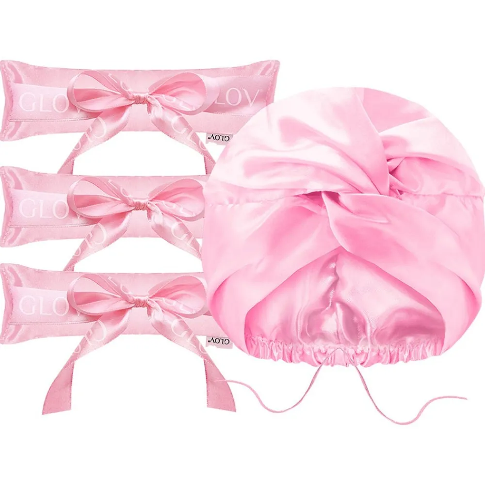 GLOV Haarteile^COOLCURL Sweet Dreams Satin Set - Pink