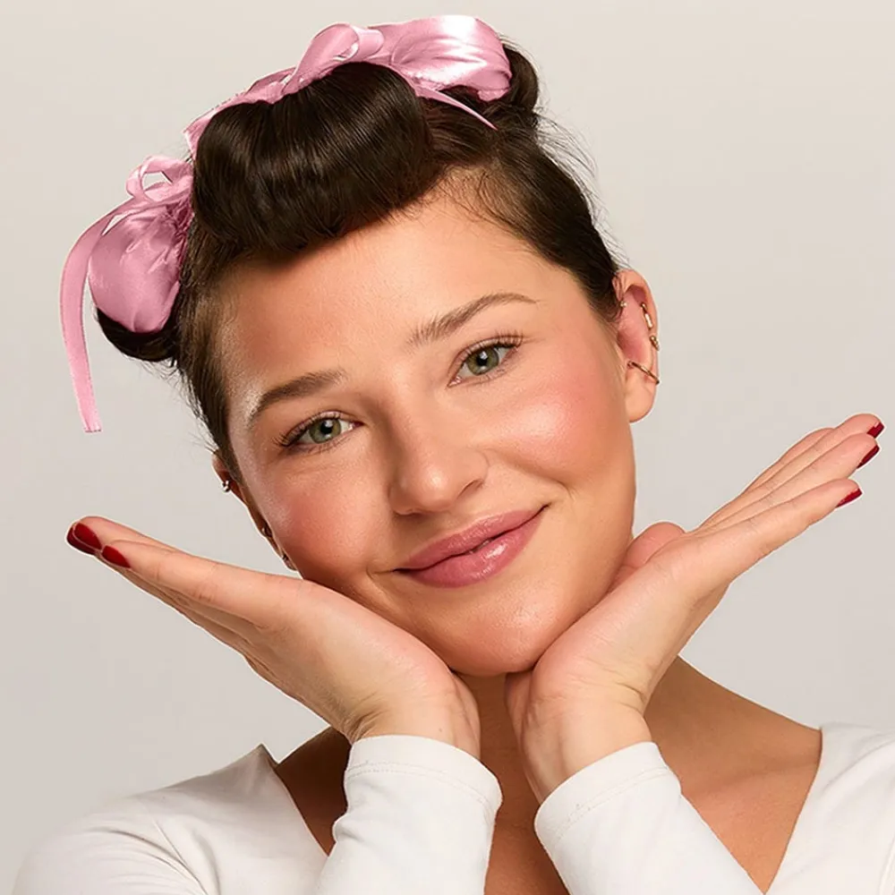 GLOV Haarteile^COOLCURL Sweet Dreams Satin Set - Pink