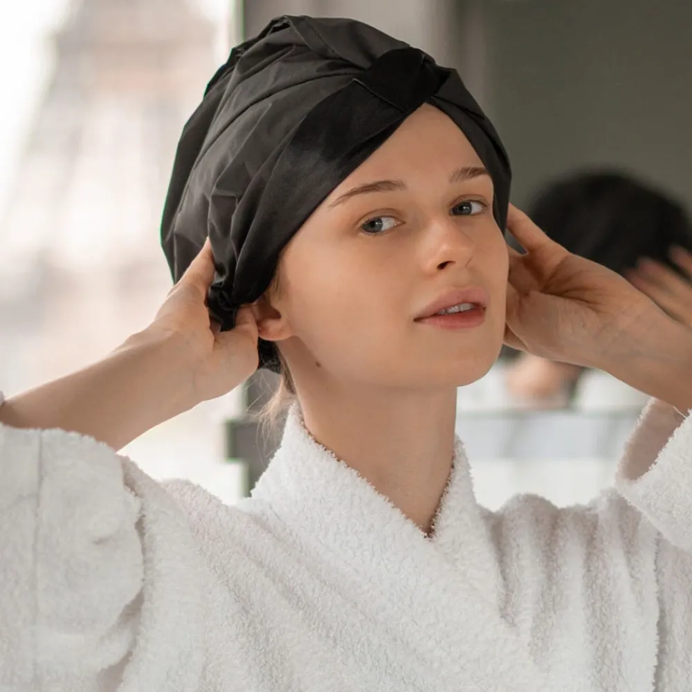 Hair Bonnet Hair Treatment Bonnet - Black-GLOV Discount