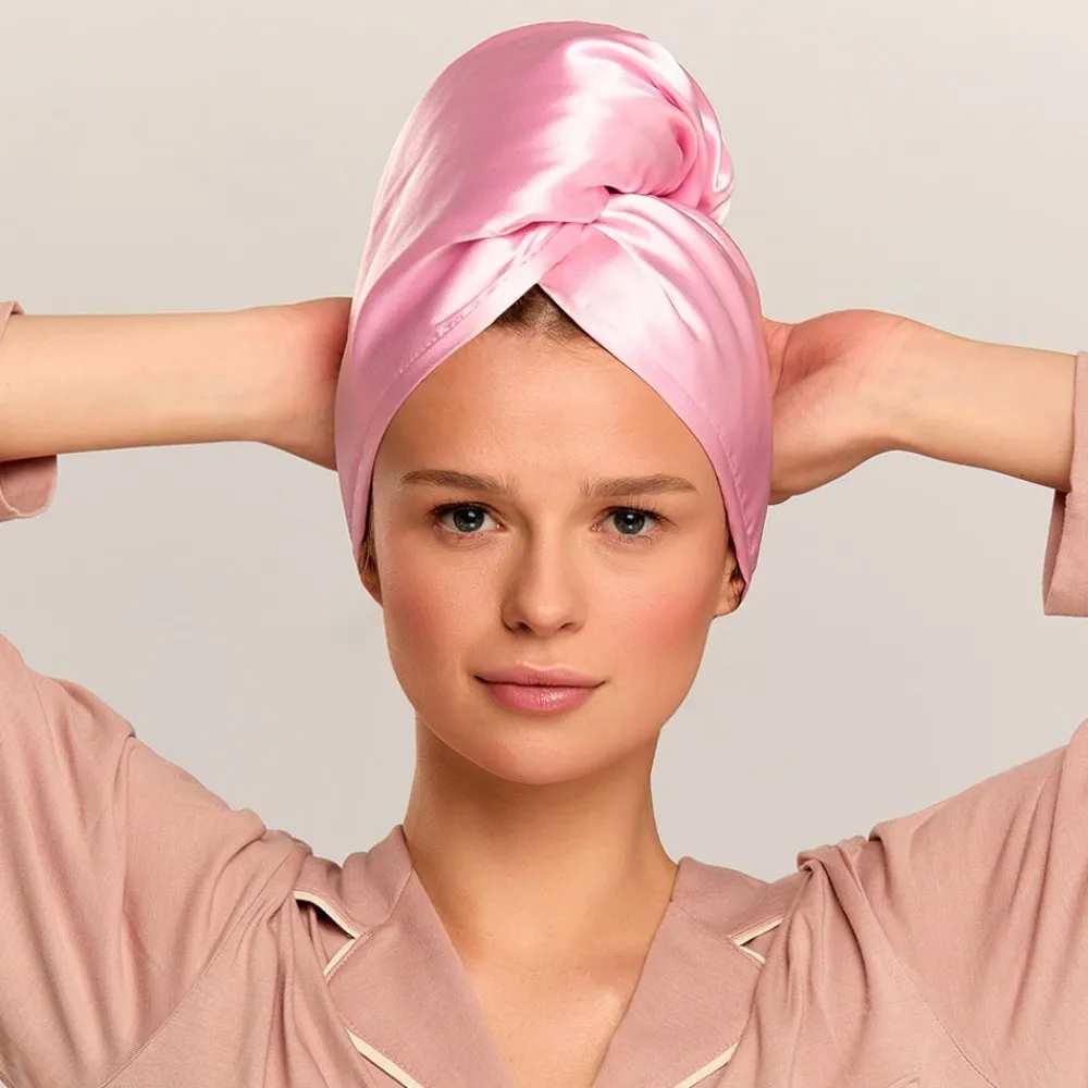 Sport and Satin Hair Towel Wrap - Pink-GLOV Sale