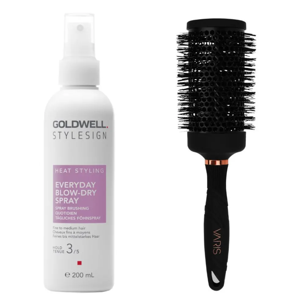 Goldwell Kämme & Bürsten|Hagel Nature|Stylesign & VARIS Föhnstyling Hitzeschutz Bundle