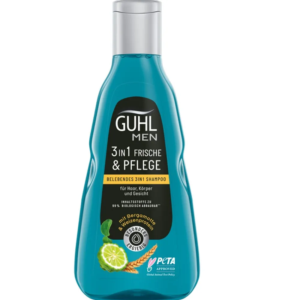 Guhl Shampoo|MEN Frische & Pflege Belebendes 3in1 Shampoo 250 ml