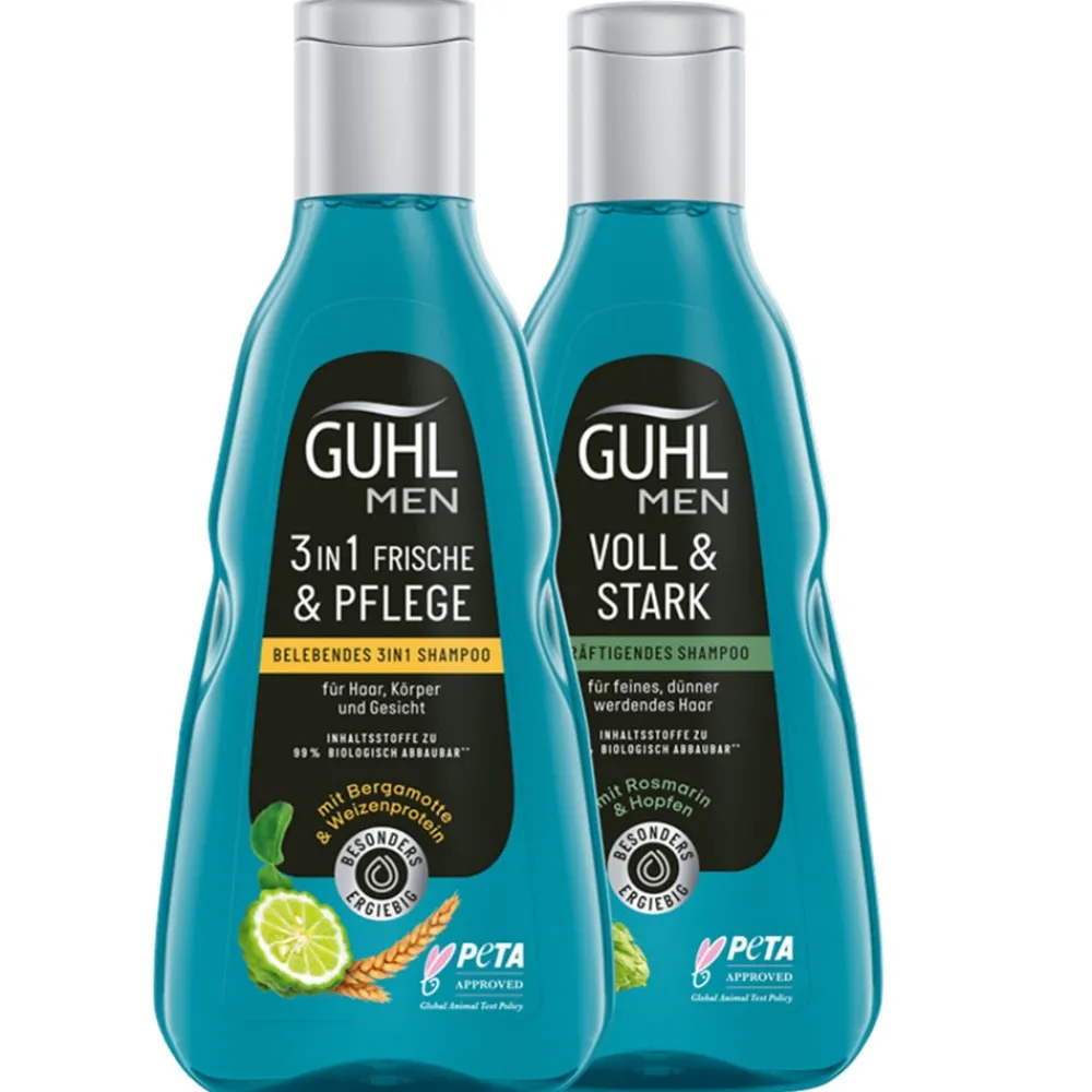 Guhl Shampoo|MEN Frische & Pflege Belebendes 3in1 Shampoo 250 ml