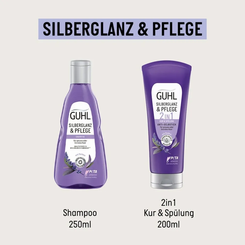 Guhl Hagel Nature| Haarkur^Silberglanz & Pflege 2 in 1 Anti-Gelbstich Kur 200 ml