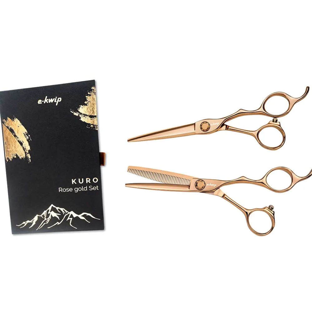 e-kwip Scheren^Haaro Kuro Set Rosegold