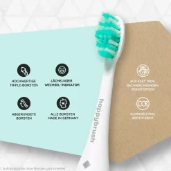 Happybrush Zahnpflege|Hagel Nature^Aufsteckbürsten V3+ (white) 3 Stück