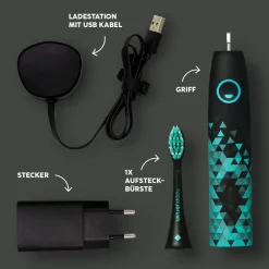 Happybrush Zahnpflege|ECO Vibe 3 Schwarz/Mint