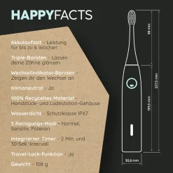 Happybrush Zahnpflege|ECO Vibe 3 Schwarz/Mint