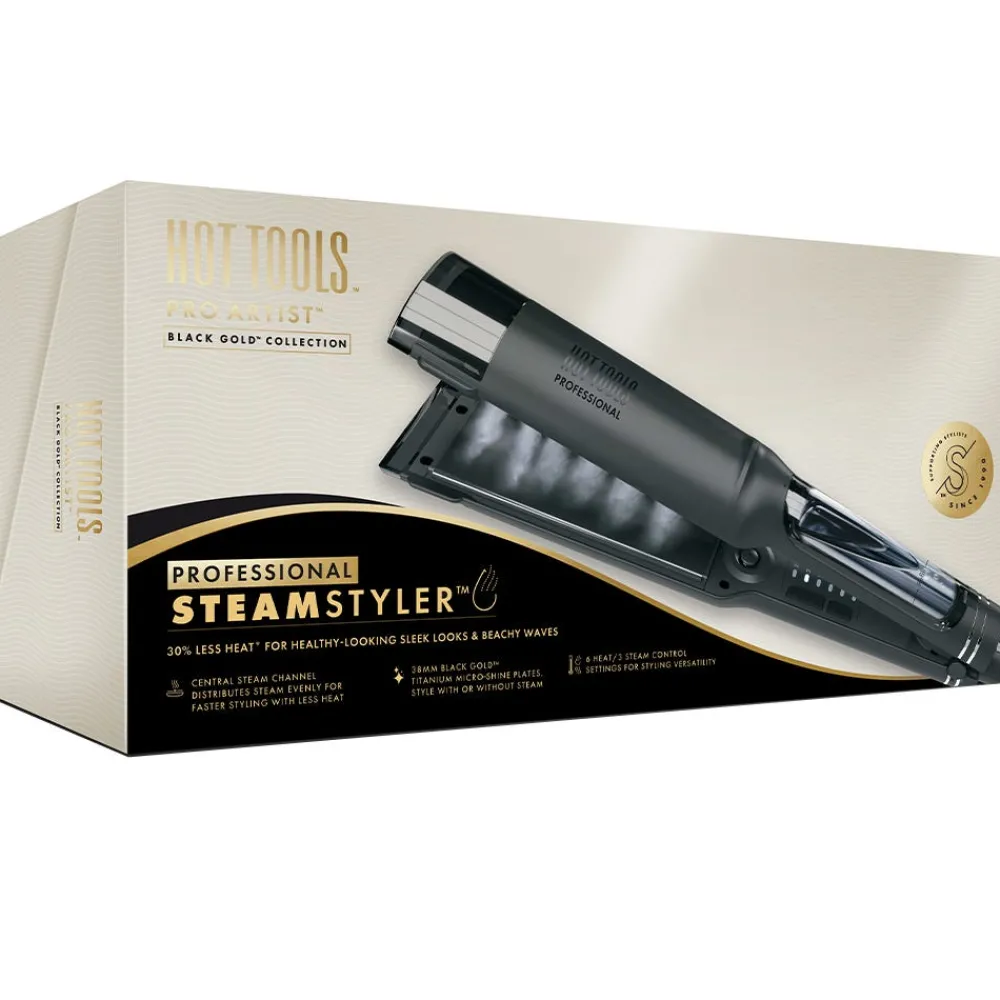Pro Black Gold Steam Styler Glätteisen-Hot Tools Hot