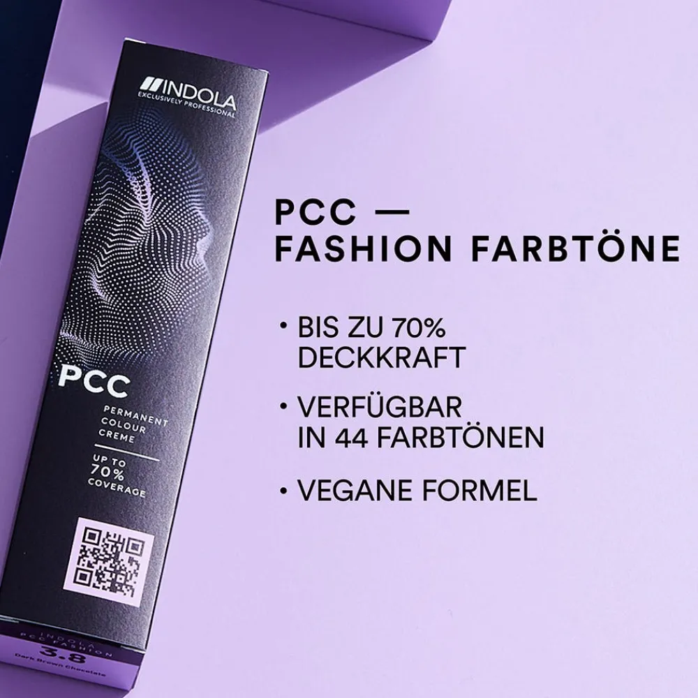 INDOLA Hagel Nature|Haarfarbe|PCC Permanente Haarfarbe Fashion 7.76 Mittelblond Violett Rot 60 ml