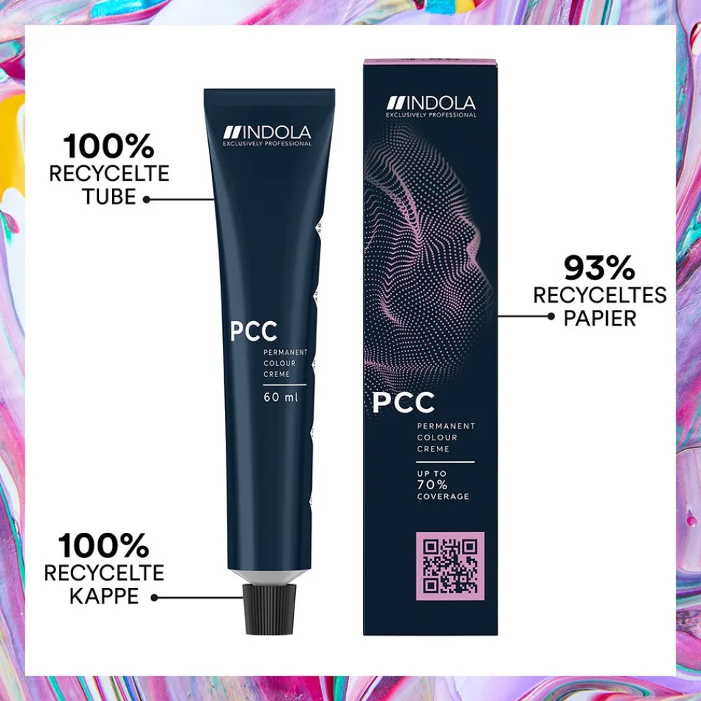INDOLA Hagel Nature|Haarfarbe|PCC Permanente Haarfarbe Fashion 7.76 Mittelblond Violett Rot 60 ml