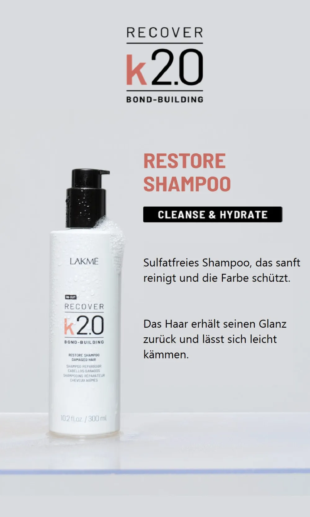 Lakme Shampoo|Lakmé K2.0 Recover Restore Shampoo 300 ml