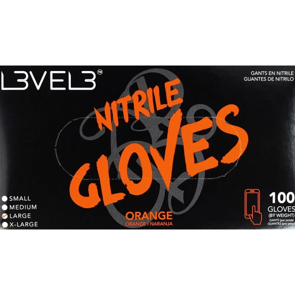Nitrile Gloves Large Orange-Level3 Discount