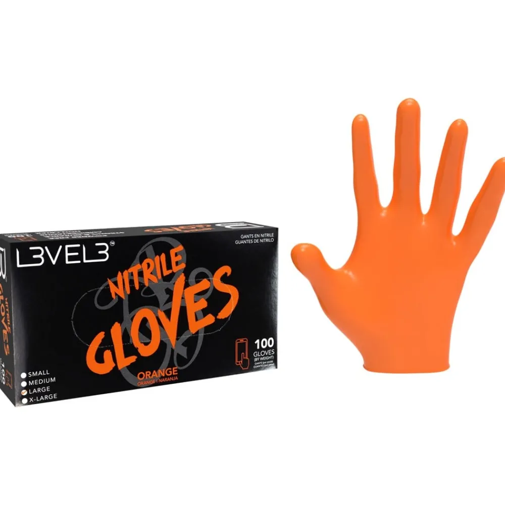 Nitrile Gloves Large Orange-Level3 Discount