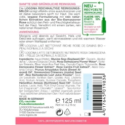 Reichhaltige Reinigungsmilch Bio-Damaszener Rose 125 ml-LOGONA New