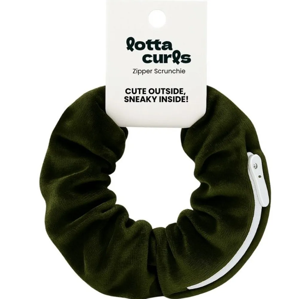 Zipper Scrunchie Olive-Lotta Curls Online
