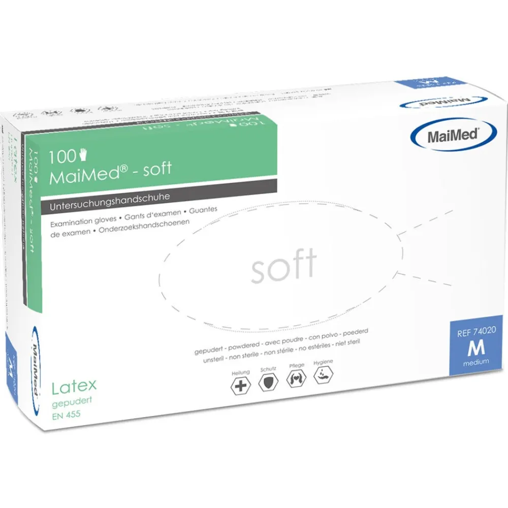 MaiMed Hygiene & Desinfektion|Latexhandschuhe Weiß 100 Stück Gr. M