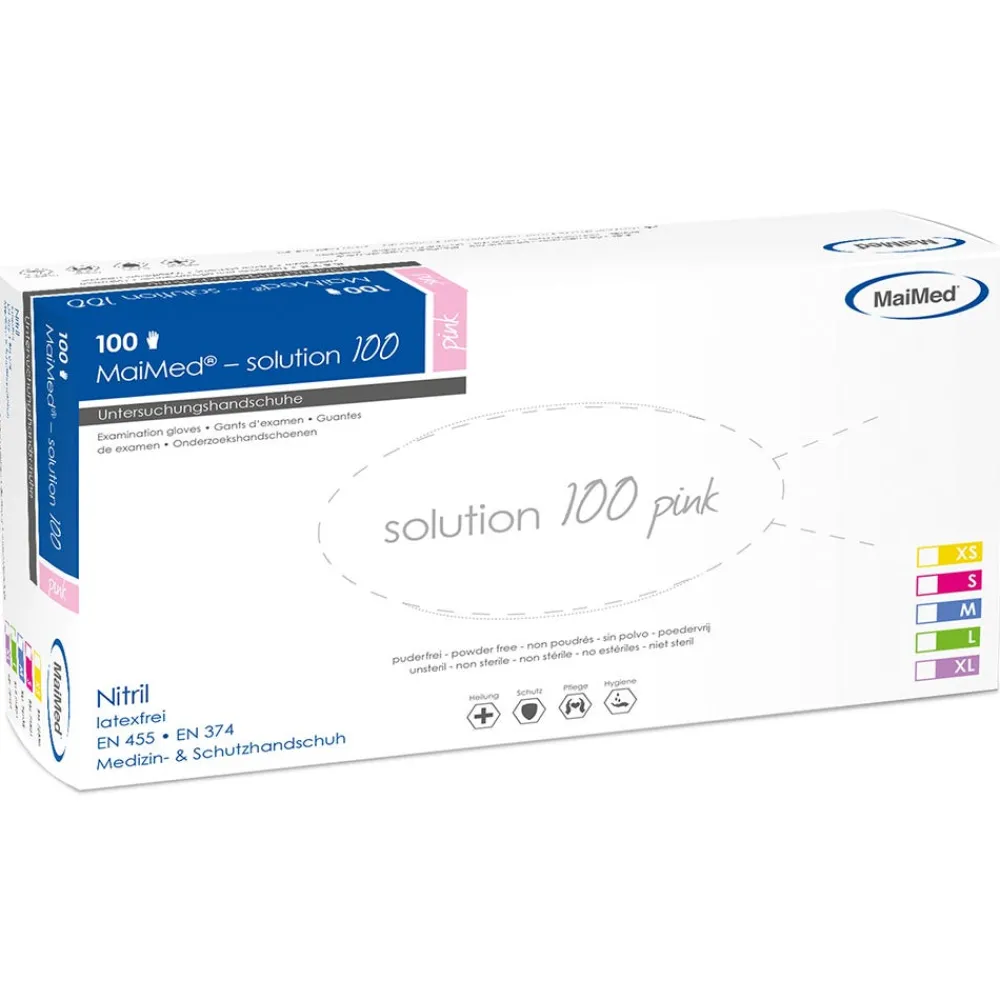 Solution 100 Nitril 100 Stück Pink Gr. M-MaiMed Sale