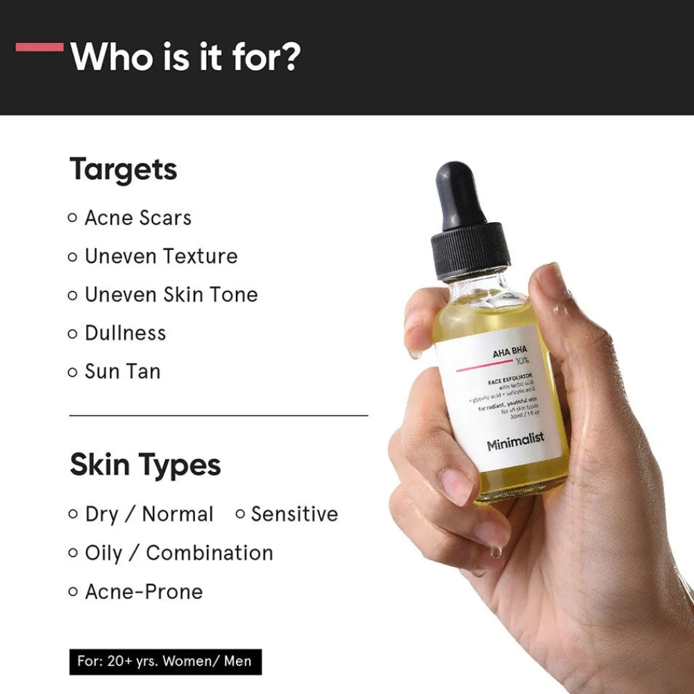 AHA BHA 10% Face Exfoliator 30 ml-Minimalist Online