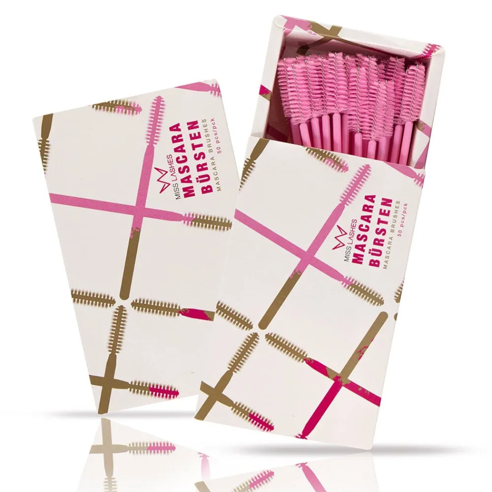 Miss Lashes Gesicht|Mascarabürsten rosa 50 Stück