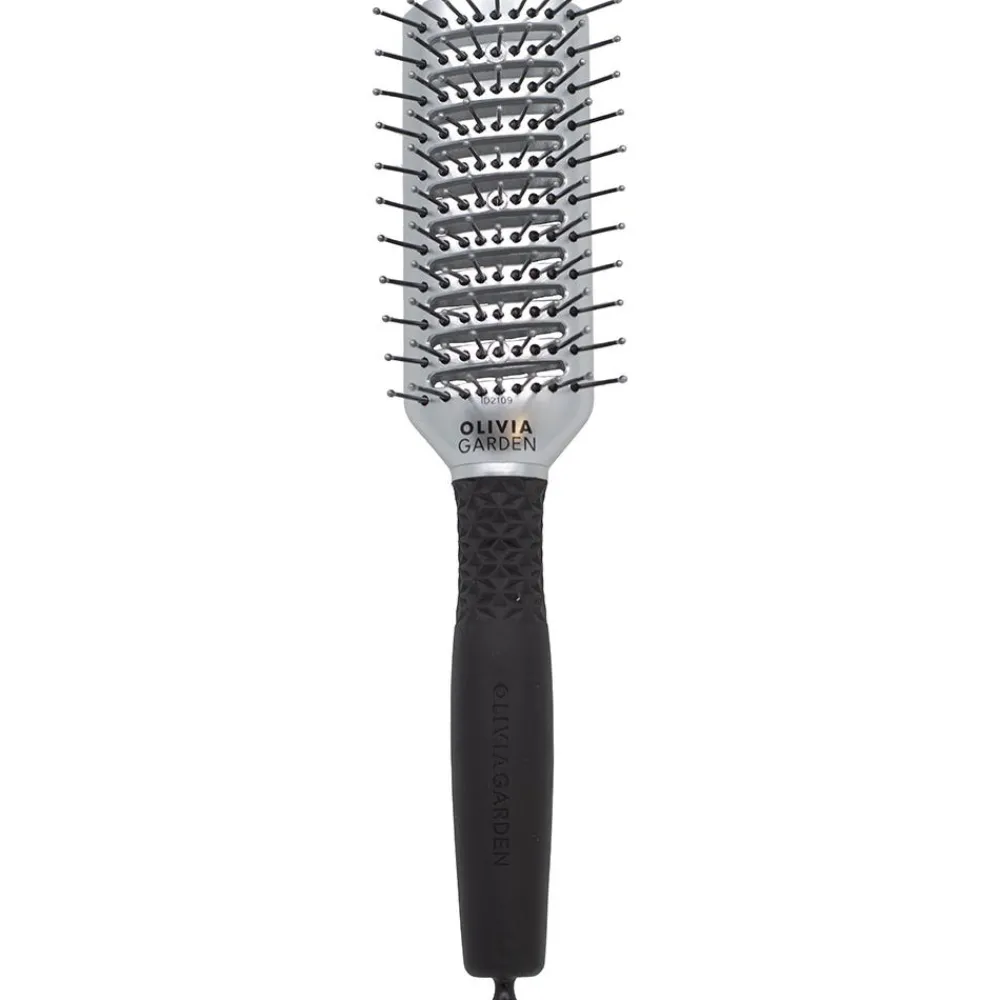 Olivia Garden Bürste^Haarbürste Essential Style Tunnel Nylon Bristles Silver