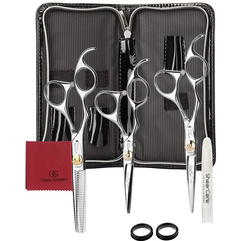 Olivia Garden Scheren^SilkCut Haarschneidescheren 3er Set Linkshand