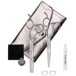 Olivia Garden Scheren^SilkCut PRO Matt Silver 2er Scherenset