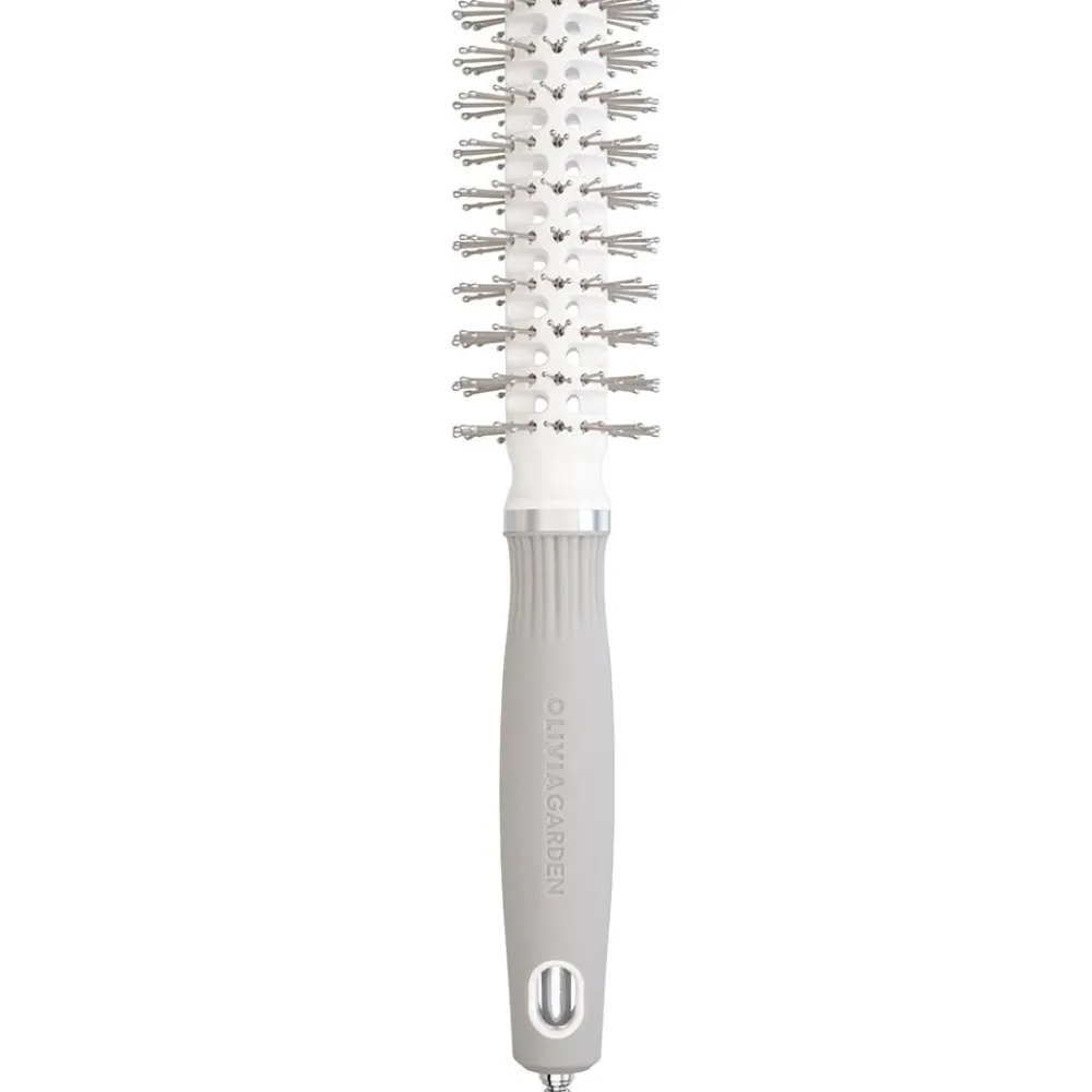 Tondeo Bürste^Olivia Garden VENT Double Bristles White & Grey 20 mm