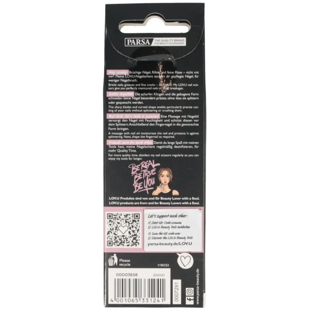 PARSA Beauty Nagelpflege|Hand & Fuß^LOV.U-Nagelschere Schwarz